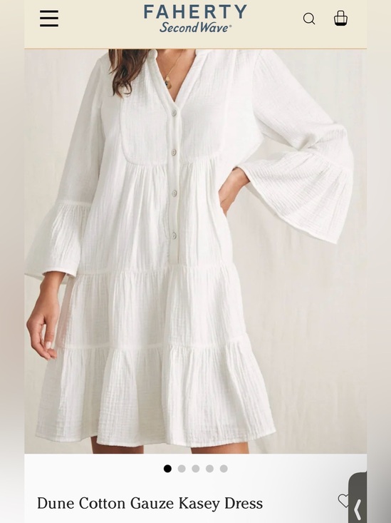 Faherty Dresses & Skirts - Faherty Dune White Cotton Gauze Kasey Dress - Size Small